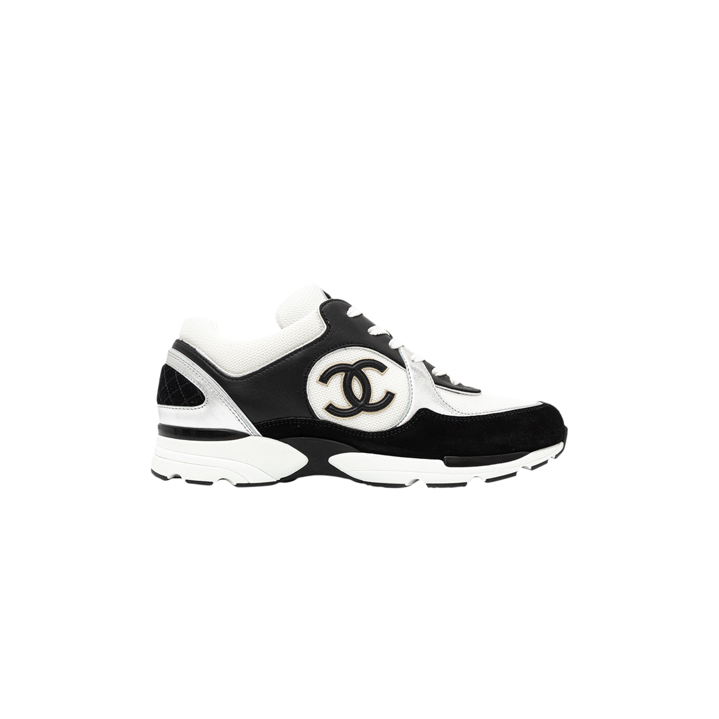 CHANEL LOGO SNEAKER BLACK WHITE G39068